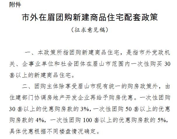 这地打算团购新房100套以上房款95折 有何用意？